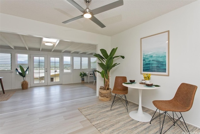 1334 Kuuna St, Kailua, HI 96734 - sitting room with beamed ceiling, light wood-type flooring, baseboards, and ceiling fan