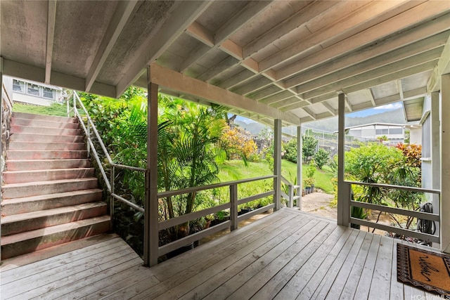 3251 Oahu Ave, Honolulu, HI 96822 - wooden terrace featuring stairs