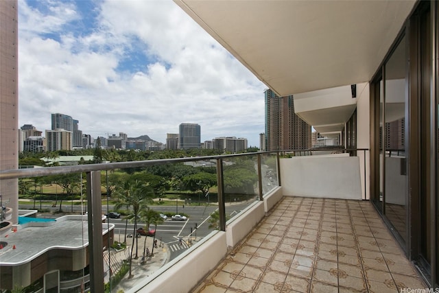 balcony with a view of city