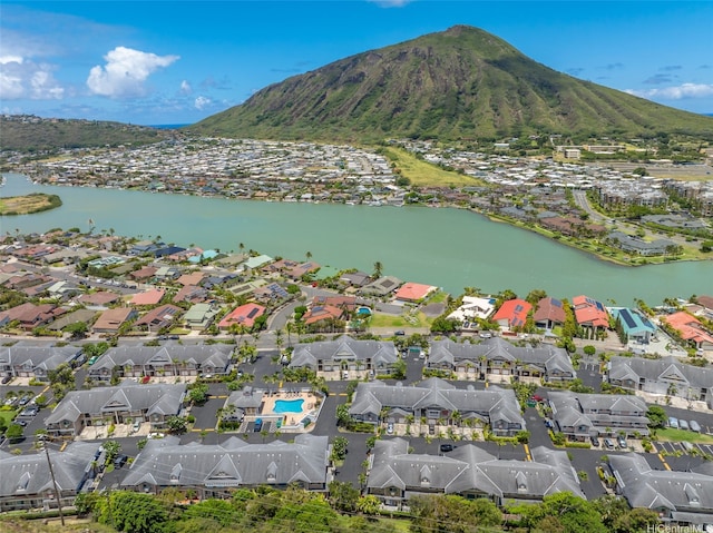 7188 Hawaii Kai Dr Unit 244, Honolulu, HI 96825 - birds eye view of property featuring a water and mountain view and a residential view