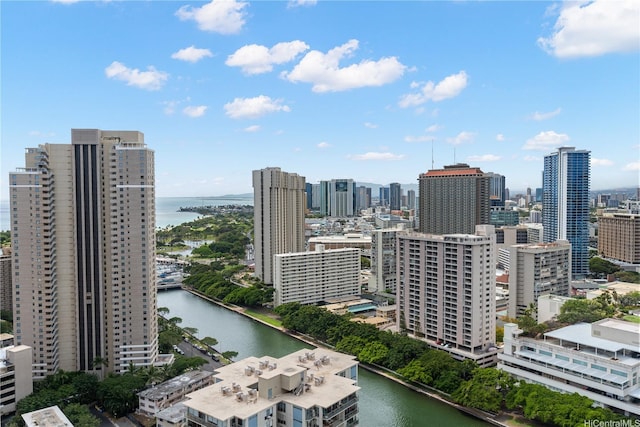 view of city featuring a water view