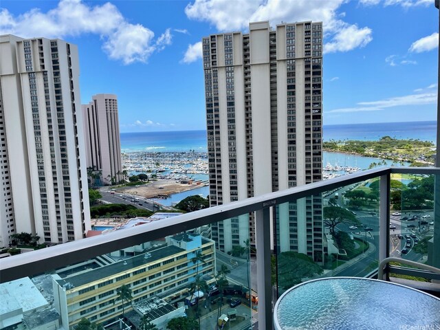 410 Atkinson Dr Unit 2213, Honolulu, HI 96814 - balcony with a water view and a view of city