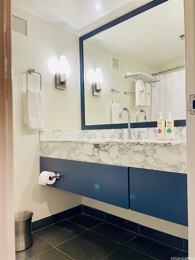 410 Atkinson Dr Unit 2213, Honolulu, HI 96814 - full bathroom featuring tile patterned flooring, vanity, and a shower with shower curtain