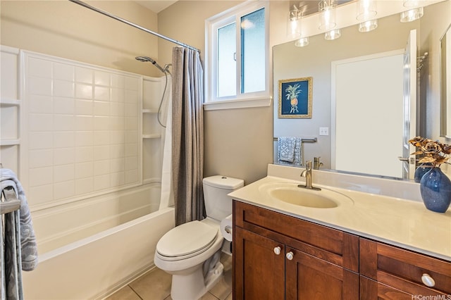 91-1154 Pekau St, Ewa Beach, HI 96706 - bathroom featuring toilet, vanity, shower / bath combo, and tile patterned flooring
