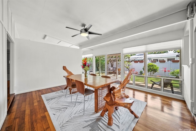 248 Aikane St, Kailua, HI 96734 - dining space featuring wood finished floors and a ceiling fan
