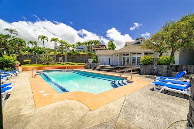 view of pool with fence, a patio area, and a fenced in pool