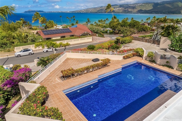 31 Poipu Dr, Honolulu, HI 96825 - pool featuring fence, a patio area, and a water and mountain view