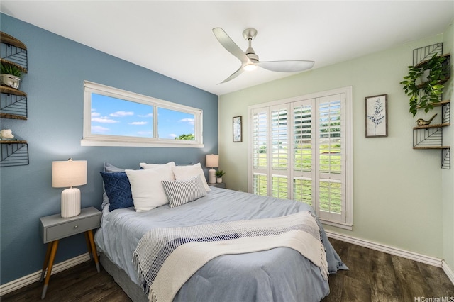 92-1214 Palahia St Unit X106, Kapolei, HI 96707 - bedroom with a ceiling fan, baseboards, and wood finished floors
