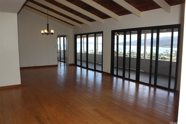 155 Polihale Pl, Honolulu, HI 96825 - spare room with a chandelier, wood finished floors, and baseboards