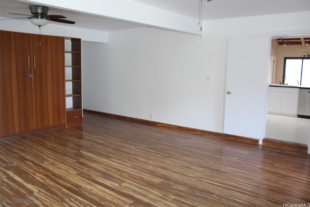 155 Polihale Pl, Honolulu, HI 96825 - empty room with ceiling fan and wood finished floors