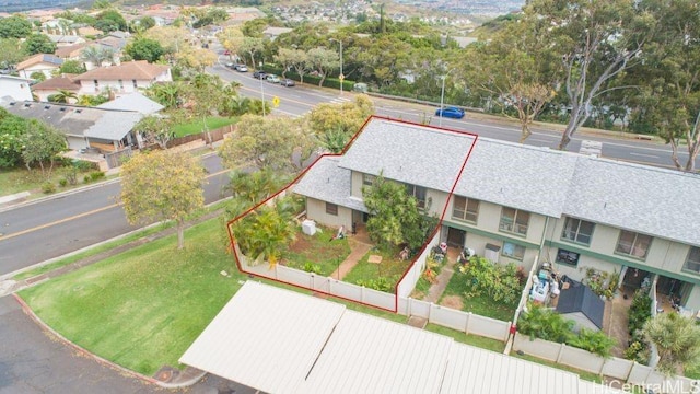 92-1244 Kikaha St Unit 14, Kapolei, HI 96707 - aerial view of residential area with property boundaries highlighted