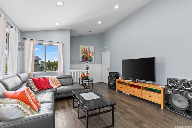 94-1106 Kaloli Loop, Waipahu, HI 96797 - living room with vaulted ceiling, wood finished floors, and recessed lighting