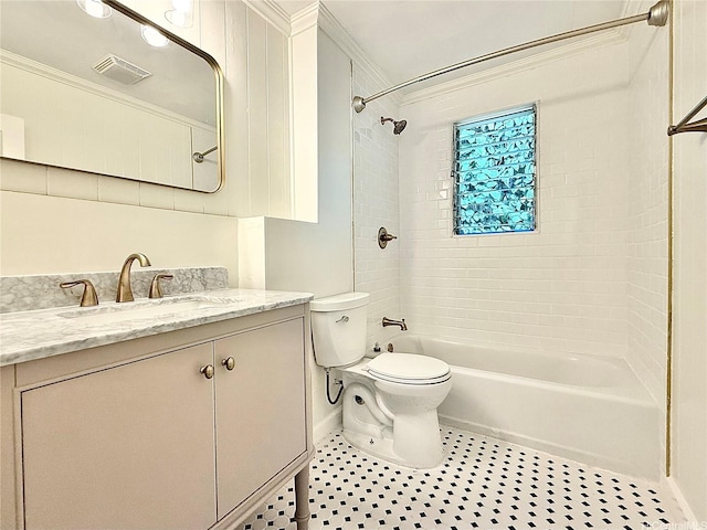47-104 Hunaahi St, Kaneohe, HI 96744 - bathroom with crown molding, vanity, and shower / bath combination