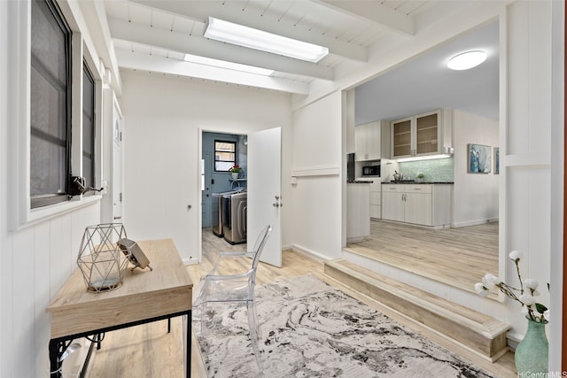 1230 Hoohulu St, Pearl City, HI 96782 - office featuring light wood-style flooring and beamed ceiling