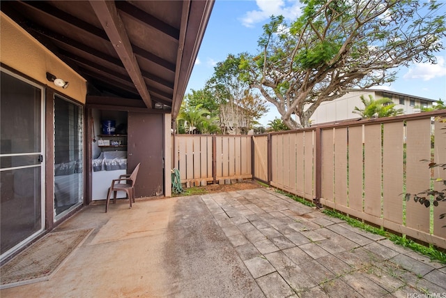 view of patio with a fenced backyard