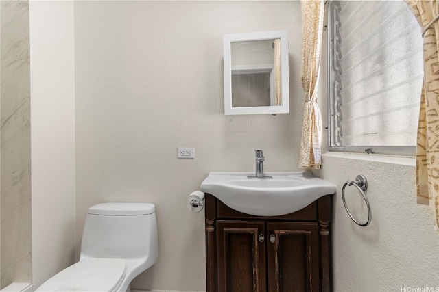 bathroom with toilet and vanity
