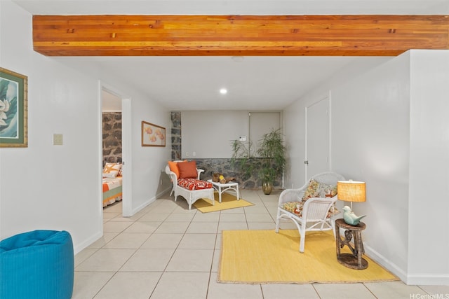 2107 Makanani Dr, Honolulu, HI 96817 - sitting room featuring recessed lighting, baseboards, and light tile patterned flooring