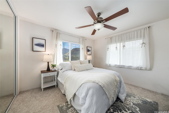 87-1801 Mokila St, Waianae, HI 96792 - bedroom with carpet floors, ceiling fan, and a closet