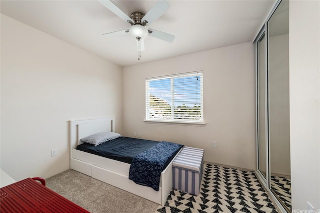 87-1801 Mokila St, Waianae, HI 96792 - carpeted bedroom featuring ceiling fan