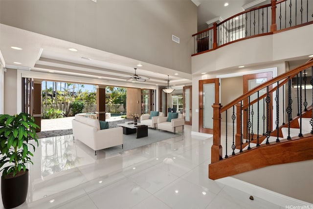 interior space featuring visible vents and stairway