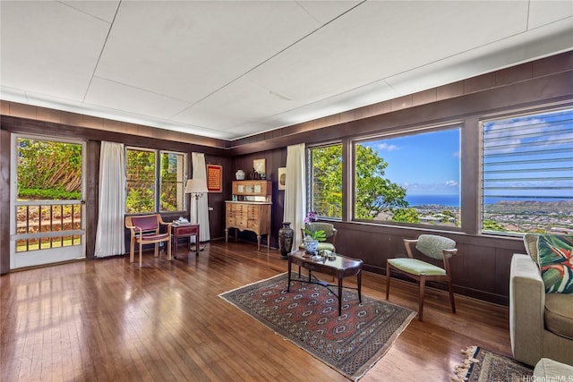 3637 Nihipali Pl, Honolulu, HI 96816 - sunroom / solarium featuring hardwood / wood-style floors and wooden walls