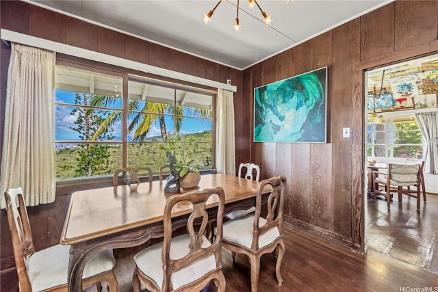3637 Nihipali Pl, Honolulu, HI 96816 - dining area featuring wood walls and wood finished floors