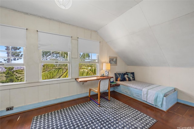 3637 Nihipali Pl, Honolulu, HI 96816 - bedroom with vaulted ceiling and wood finished floors