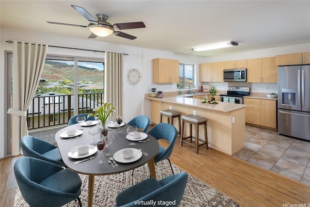 92-1199 Pueonani St, Kapolei, HI 96707 - dining area with healthy amount of natural light and a ceiling fan