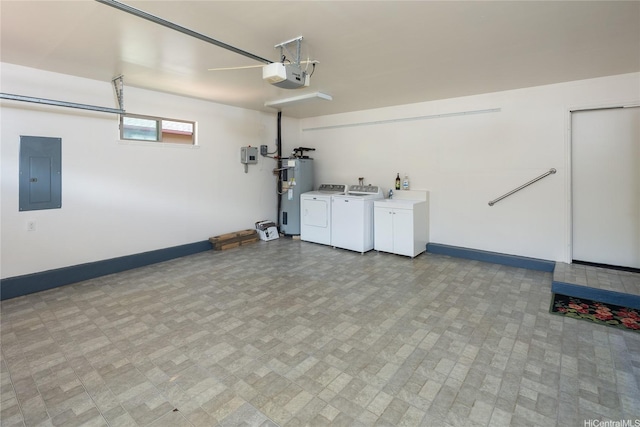 92-1199 Pueonani St, Kapolei, HI 96707 - garage with electric panel, washer and clothes dryer, electric water heater, and baseboards