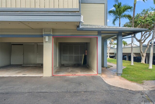 view of garage