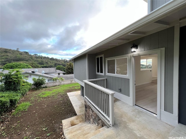exterior space featuring a patio area and fence