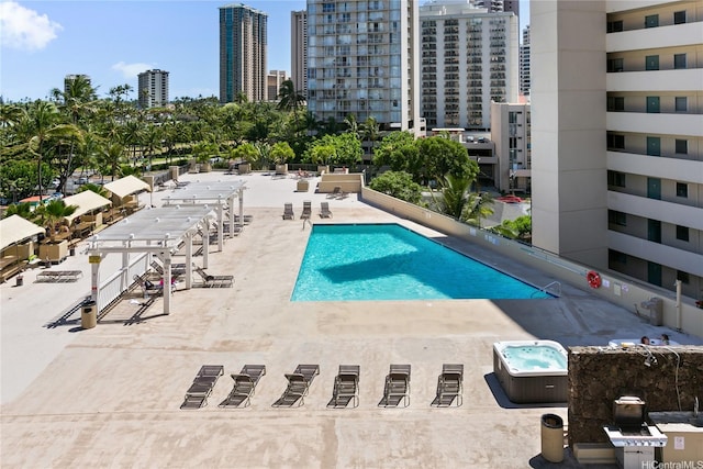 pool with a view of city
