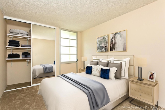 3161 Ala Ilima St Unit 1515, Honolulu, HI 96818 - carpeted bedroom with a textured ceiling and a closet