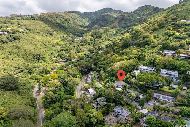 2168 Round Top Dr, Honolulu, HI 96822 - bird's eye view featuring a mountain view and a wooded view