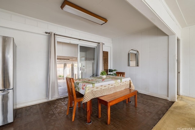 view of dining area