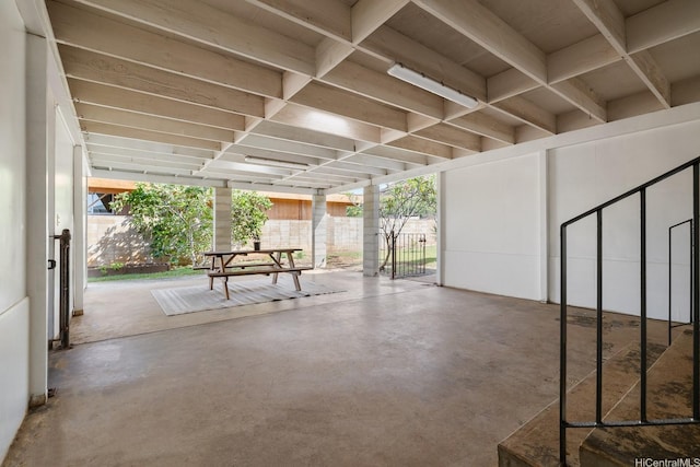 view of patio / terrace featuring fence