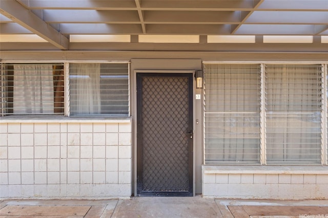 view of exterior entry
