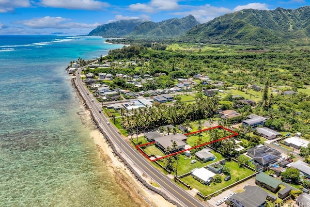 53-926 Kamehameha Hwy, Hauula, HI 96717 - drone / aerial view with a residential view and a water and mountain view