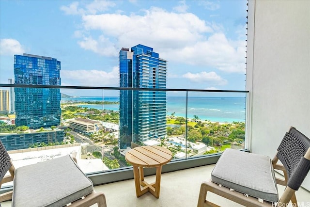 1000 Auahi St Unit 2410, Honolulu, HI 96814 - balcony with a water view and a view of city
