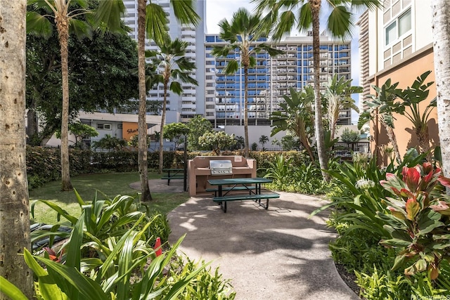 surrounding community with a patio