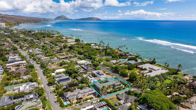 4504 Kahala Ave, Honolulu, HI 96816 - bird's eye view with a water view and a residential view