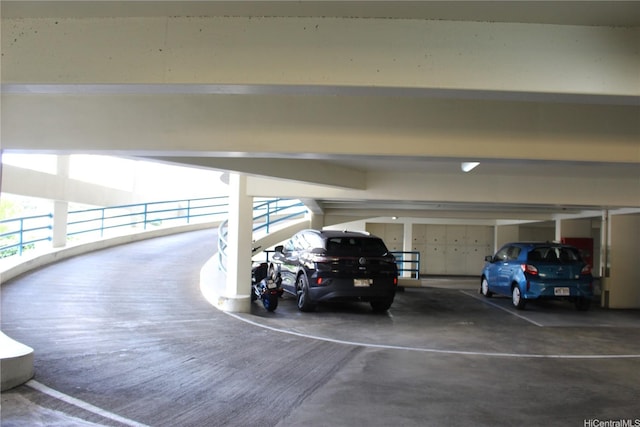 view of parking garage