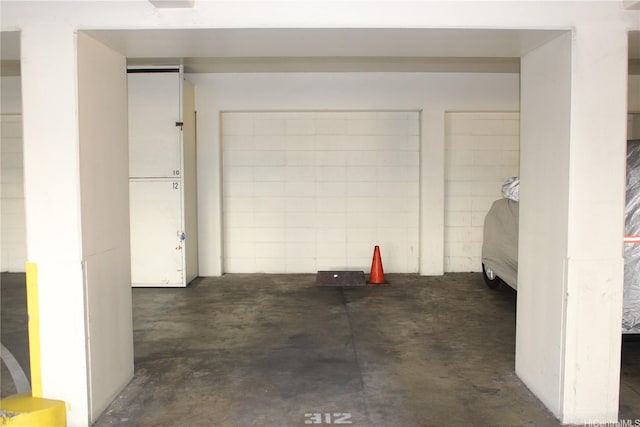 view of garage