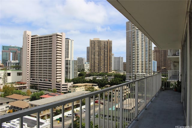 balcony with a view of city