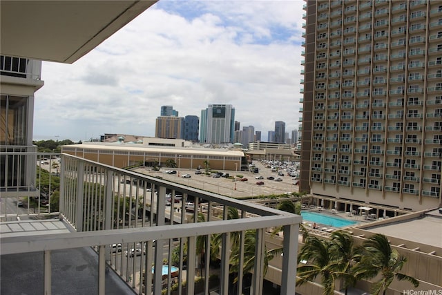 balcony with a city view