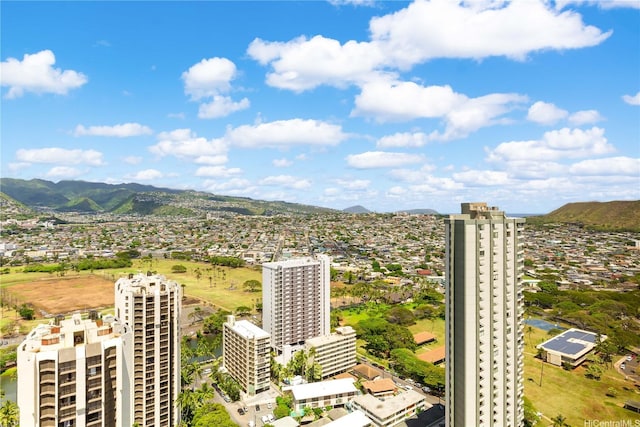 229 Paoakalani Ave Unit 3801, Honolulu, HI 96815 - drone / aerial view with a mountain view and a view of city