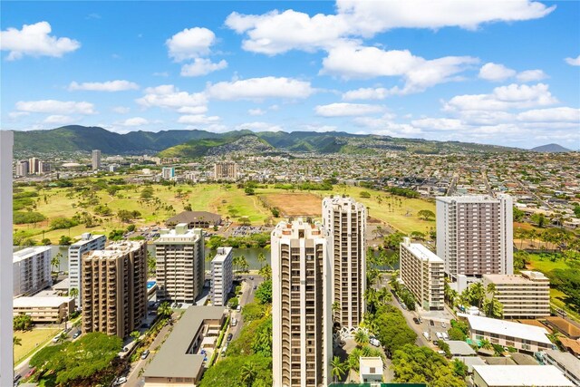 229 Paoakalani Ave Unit 3801, Honolulu, HI 96815 - birds eye view of property featuring a mountain view and a view of city