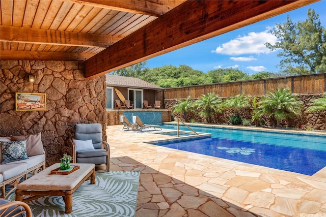 133 Kaula Ili Way, Maunaloa, HI 96770 - pool with a fenced backyard, a patio, and an outdoor living space