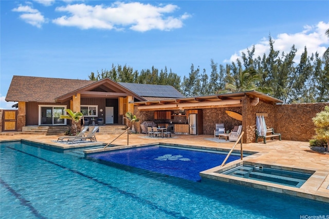 133 Kaula Ili Way, Maunaloa, HI 96770 - view of swimming pool featuring a patio area, a fenced in pool, and an in ground hot tub