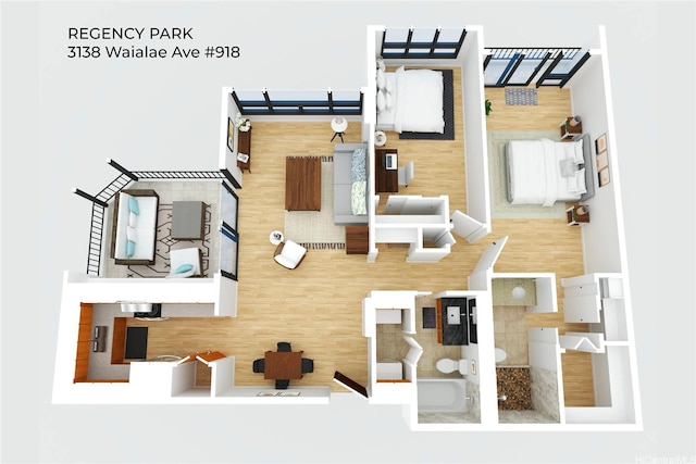 3138 Waialae Ave Unit 918, Honolulu, HI 96816 - floor plan / room layout